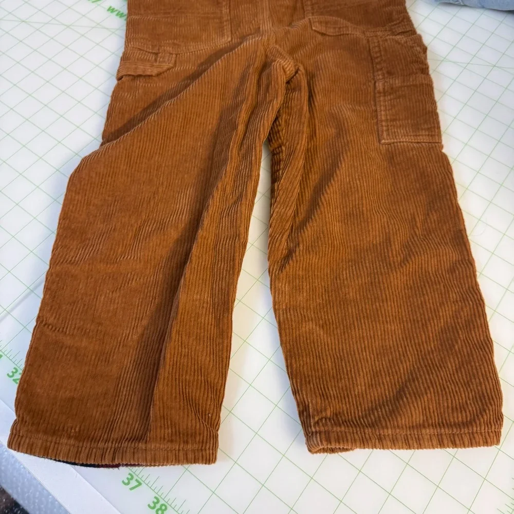 Oshkosh Bgosh Brown Corduroy Vestback Overalls bibs 5T boy girl warm cotton